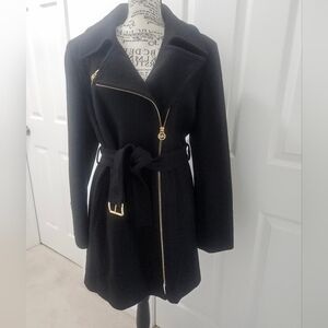 Michael KORS Asymmetric Belted Coat. Wool Blend Size 12
